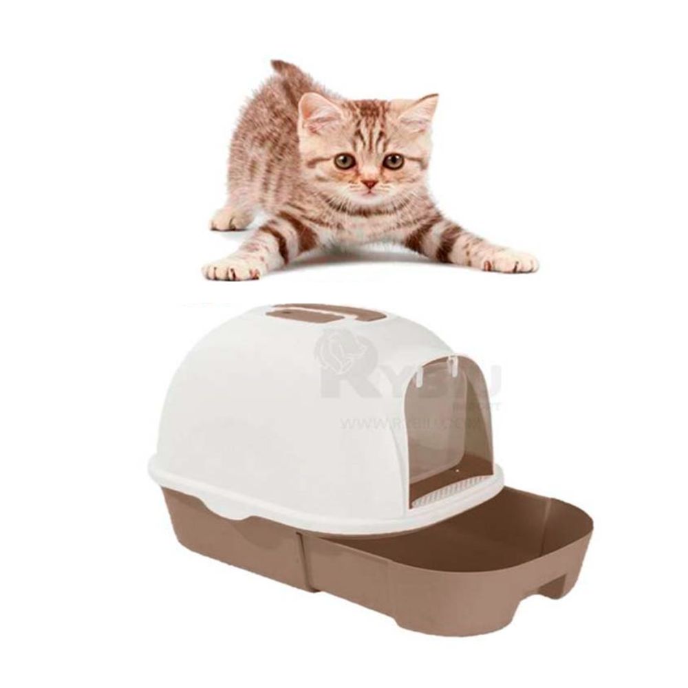 ARENERO IGLÚ GRANDE CON BANDEJA EXTRAÍBLE PARA GATOS - 3