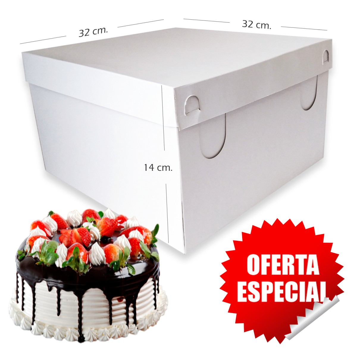 50 CAJAS DE TORTA PASTEL DE 32 CM. PARA REPOSTERIA - 1