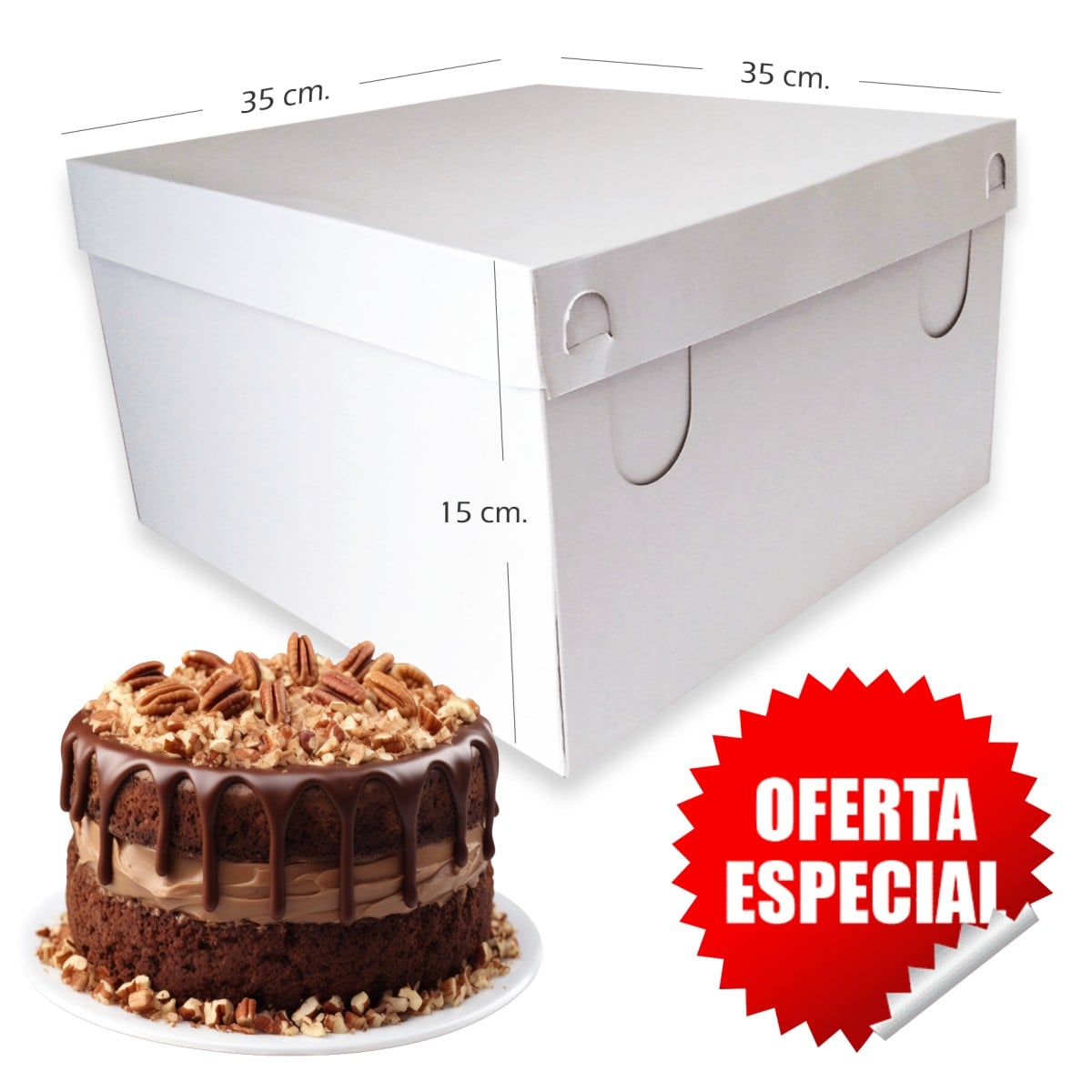 50 CAJAS DE TORTA PASTEL DE 35 CM. PARA REPOSTERIA - 1