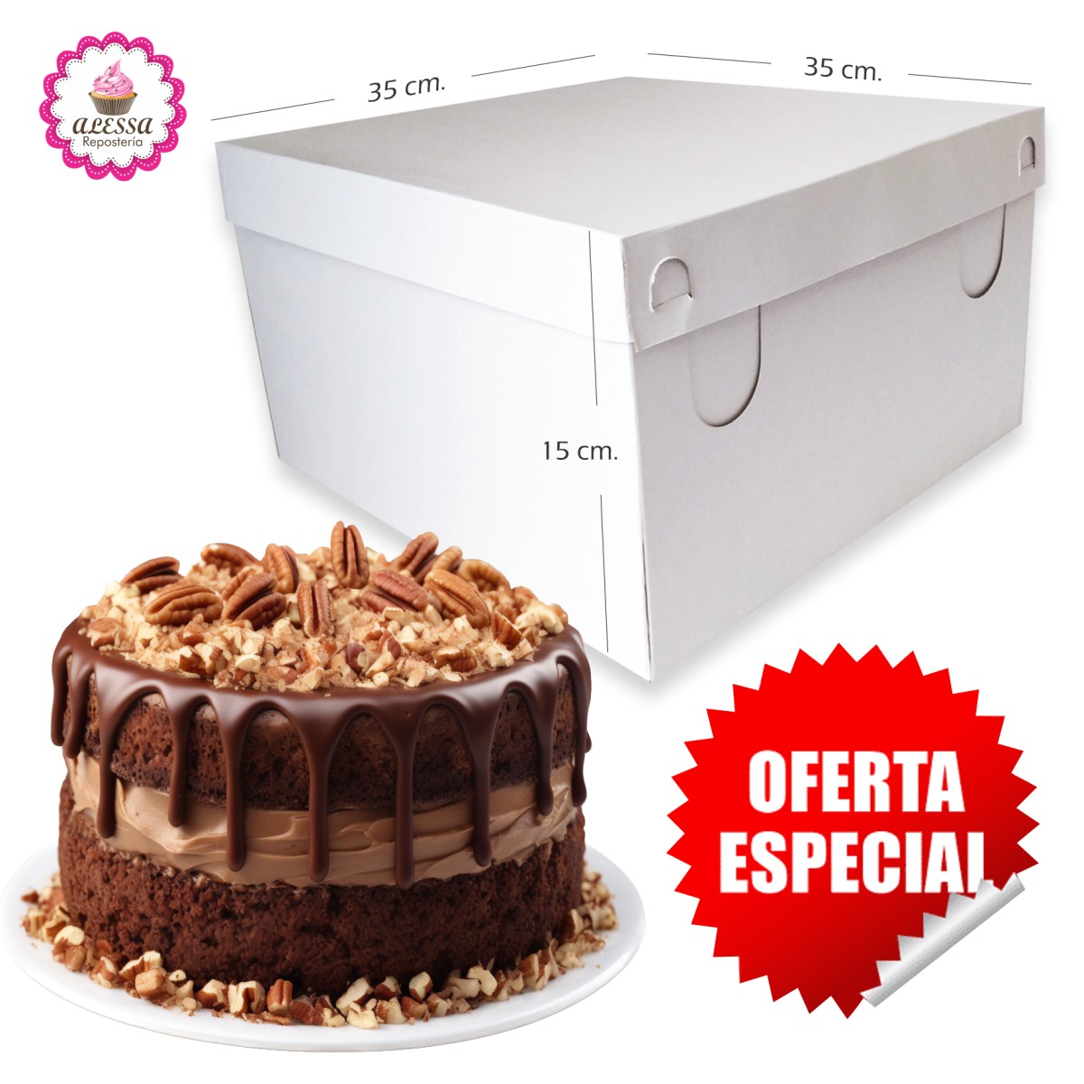 50 CAJAS DE TORTA PASTEL DE 35 CM. PARA REPOSTERIA - 3