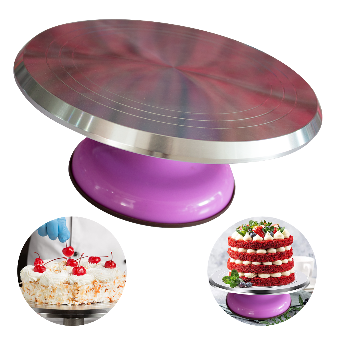 BASE GIRATORIA PARA REPOSTERIA DE ALUMINIO PROFESIONAL - 3