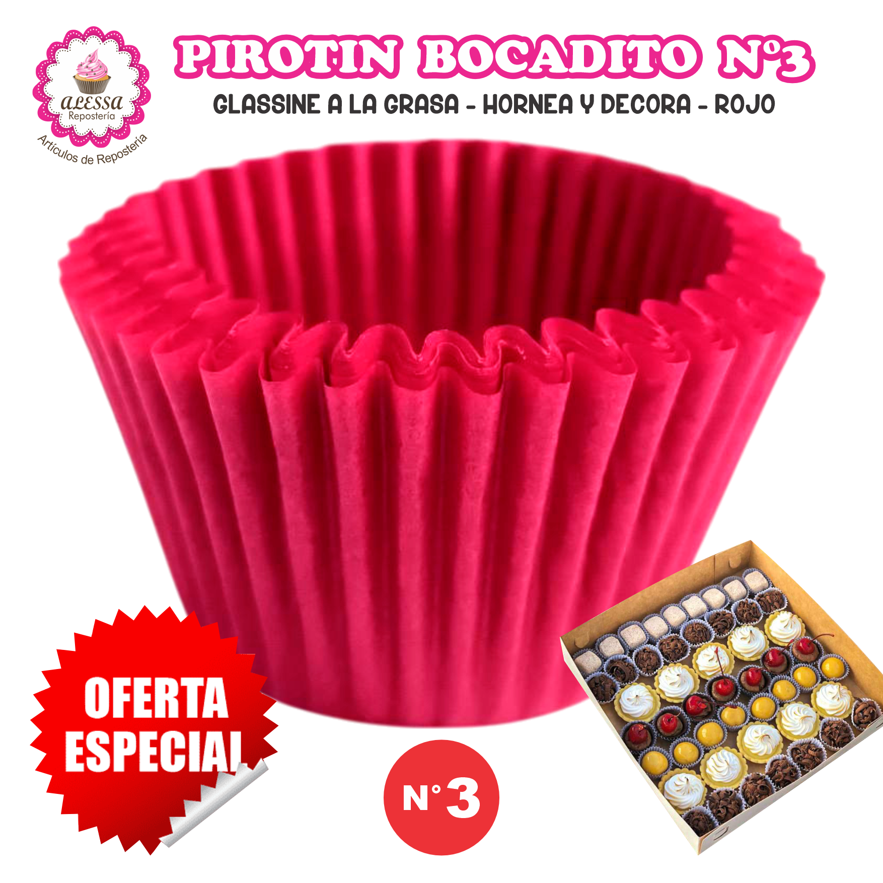 PIROTIN PARA BOCADITO A LA GRASA HORNEABLE N°3 - 1000 UNIDADES - 1