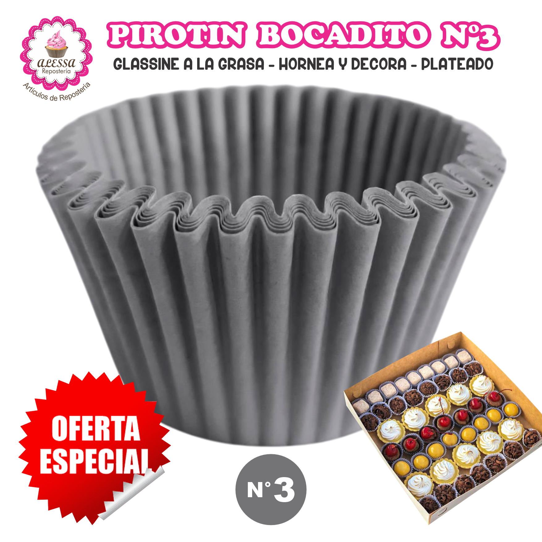 PIROTIN PARA BOCADITO A LA GRASA HORNEABLE N°3 - 1000 UNIDADES - 1