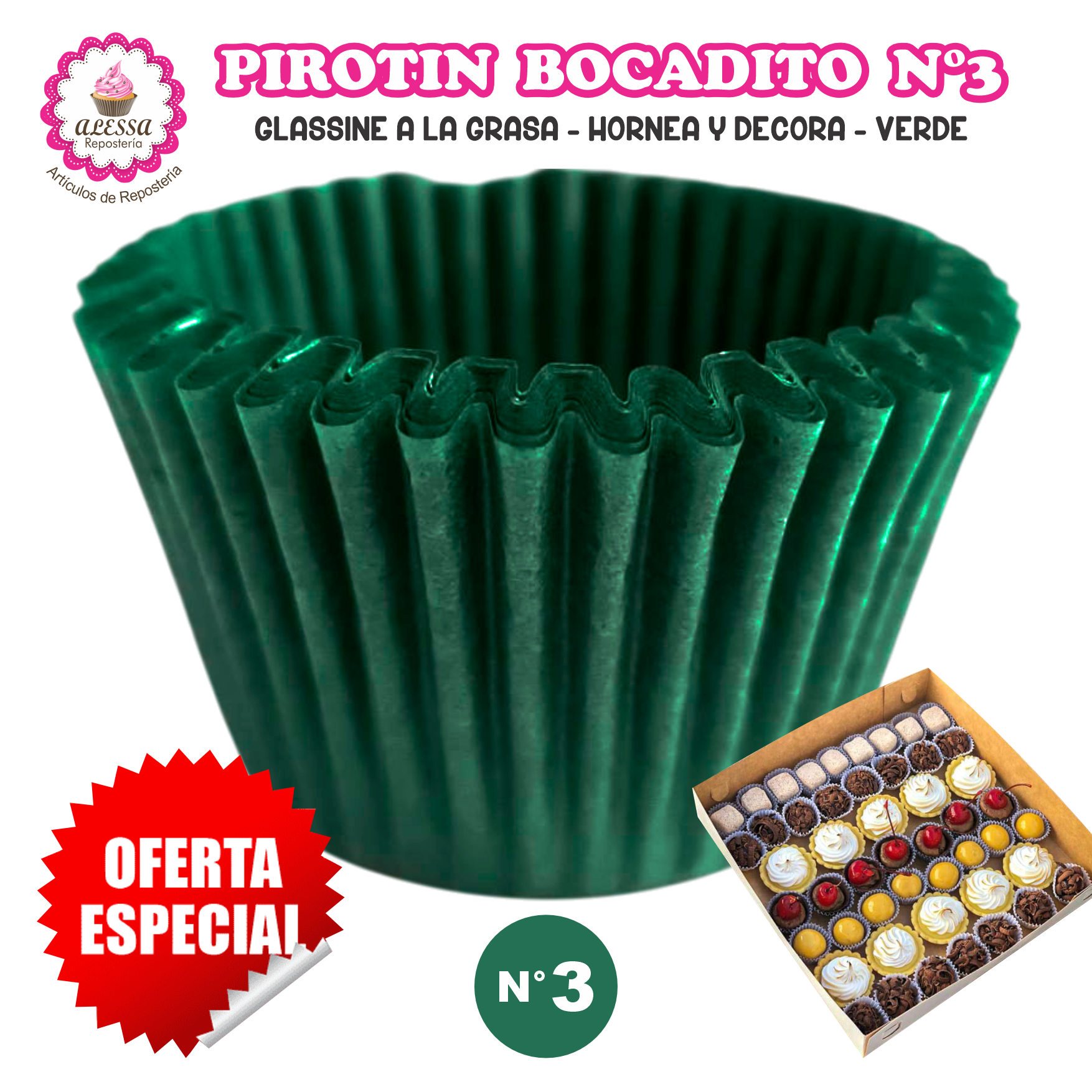 PIROTIN PARA BOCADITO A LA GRASA HORNEABLE N°3 - 1000 UNIDADES - 1