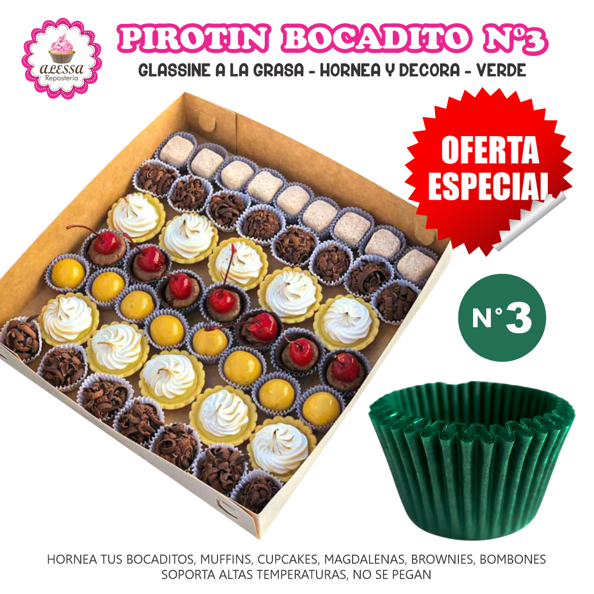 PIROTIN PARA BOCADITO A LA GRASA HORNEABLE N°3 - 1000 UNIDADES - 2