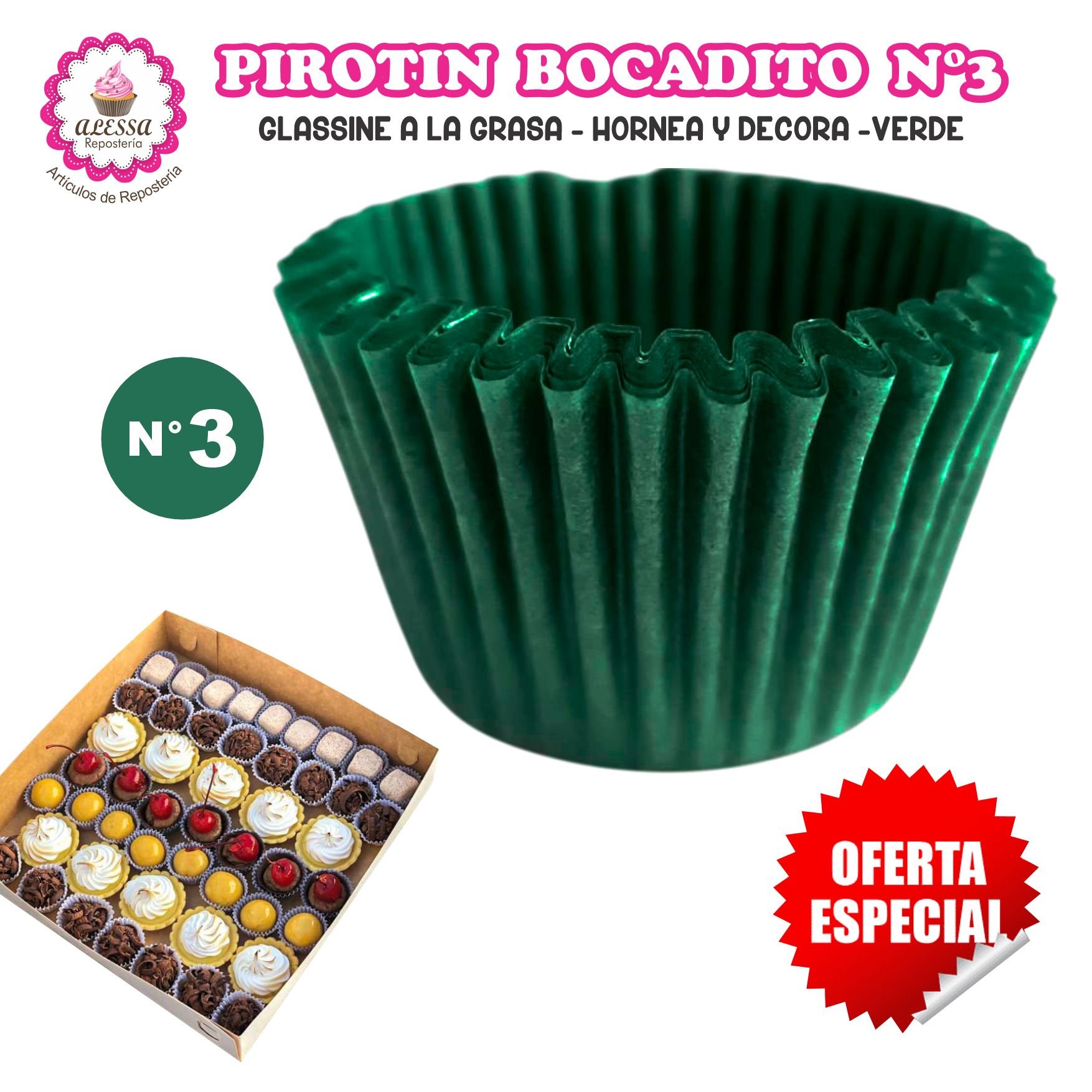PIROTIN PARA BOCADITO A LA GRASA HORNEABLE N°3 - 1000 UNIDADES - 3