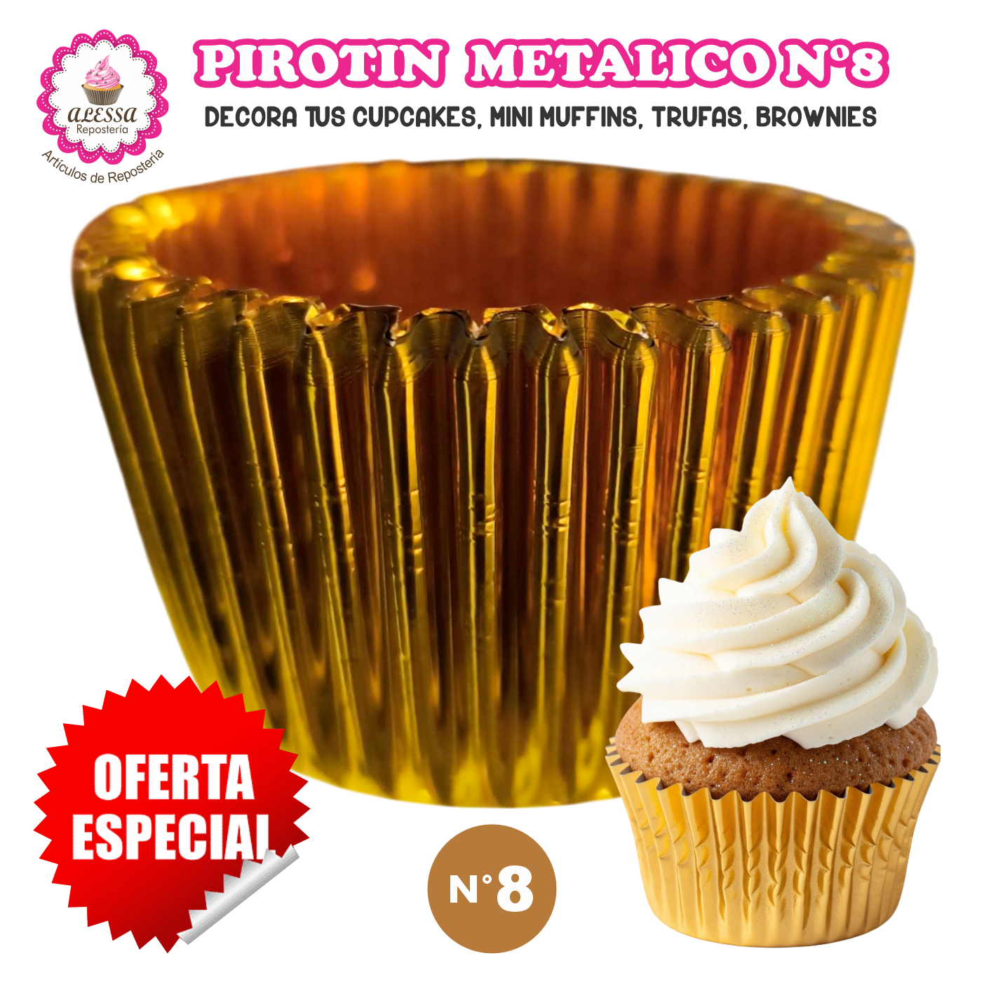 PIROTIN METALICO PARA REPOSTERIA N°8 - 1000 UNIDADES - 1