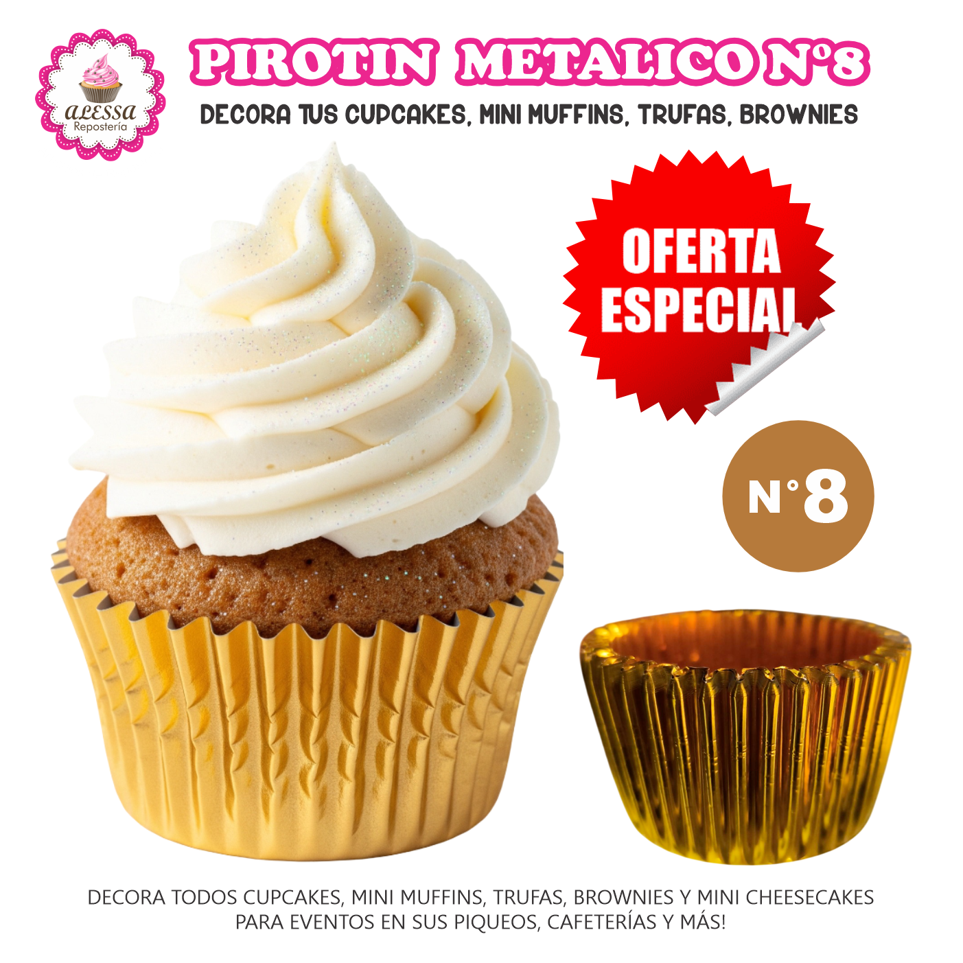 PIROTIN METALICO PARA REPOSTERIA N°8 - 1000 UNIDADES - 3