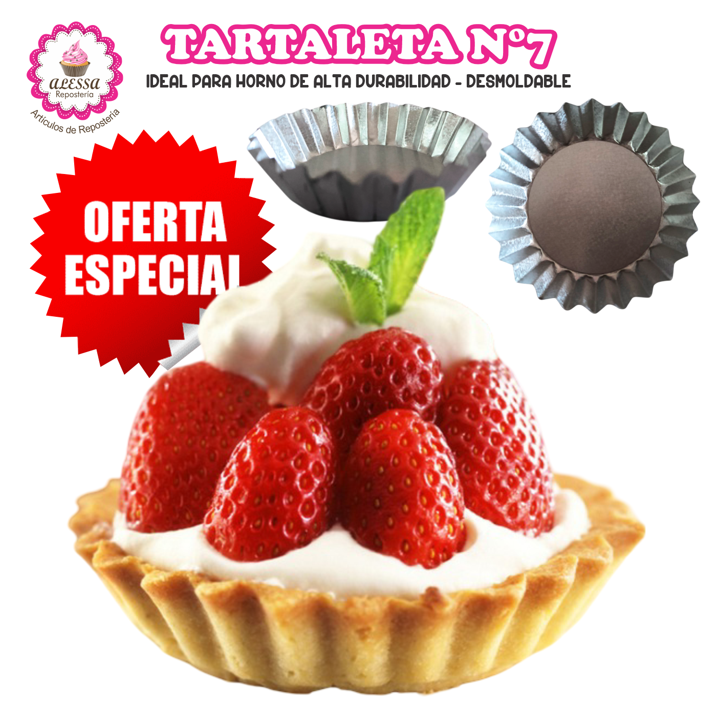 MOLDE PARA TARTALETA N°7 PARA REPOSTERIA - 100 UNIDADES - 2