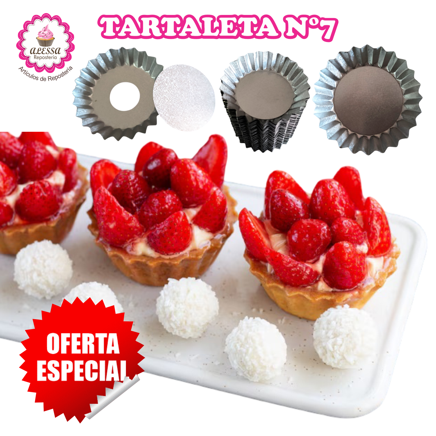 MOLDE PARA TARTALETA N°7 PARA REPOSTERIA - 100 UNIDADES - 3