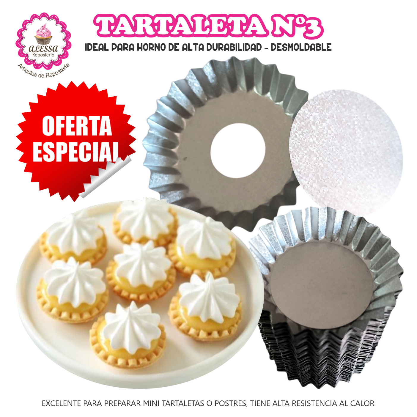 MOLDE PARA TARTALETA N°3 PARA REPOSTERIA - 50 UNIDADES - 1