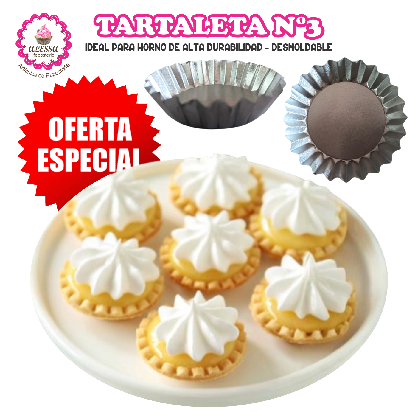 MOLDE PARA TARTALETA N°3 PARA REPOSTERIA - 50 UNIDADES - 2