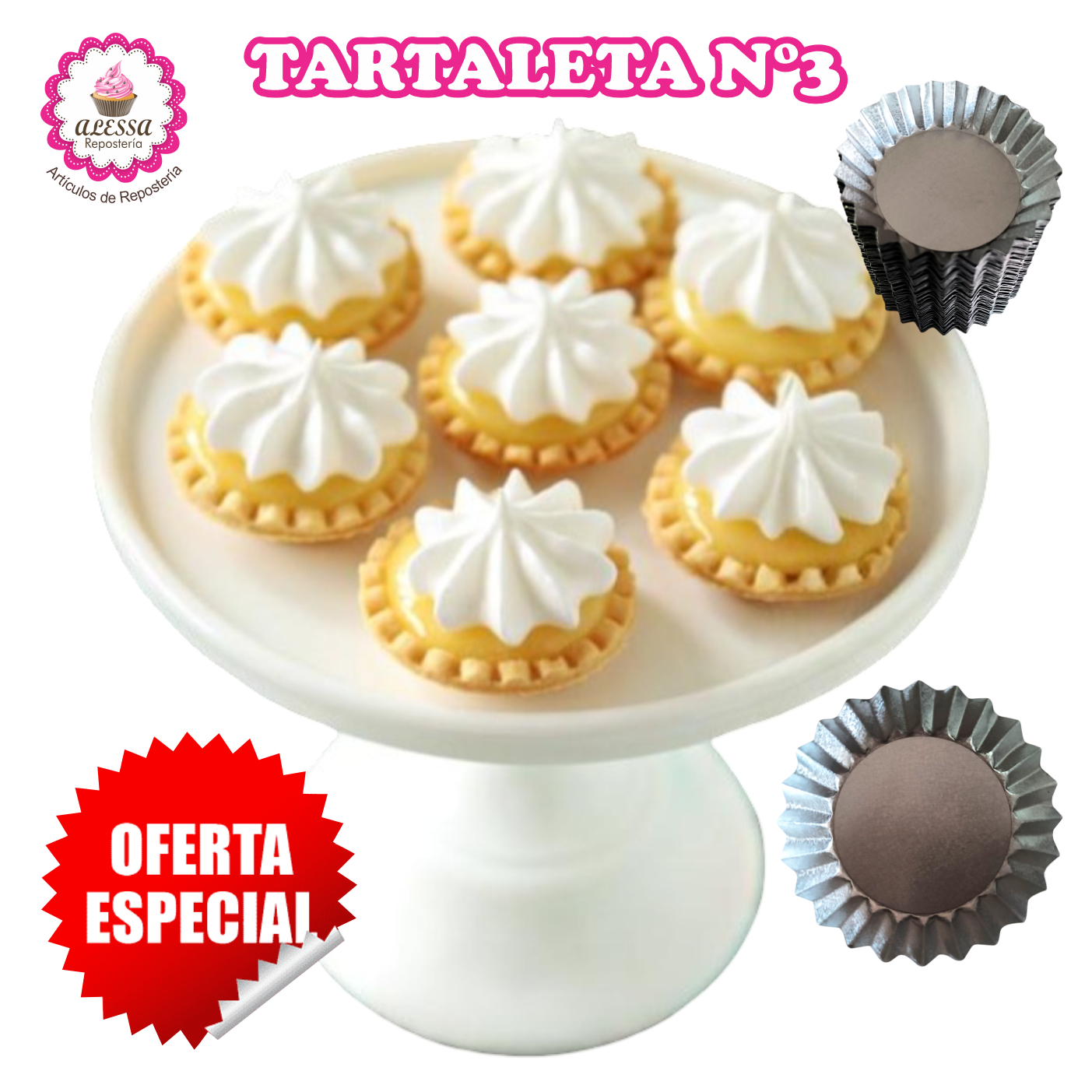 MOLDE PARA TARTALETA N°3 PARA REPOSTERIA - 50 UNIDADES - 3