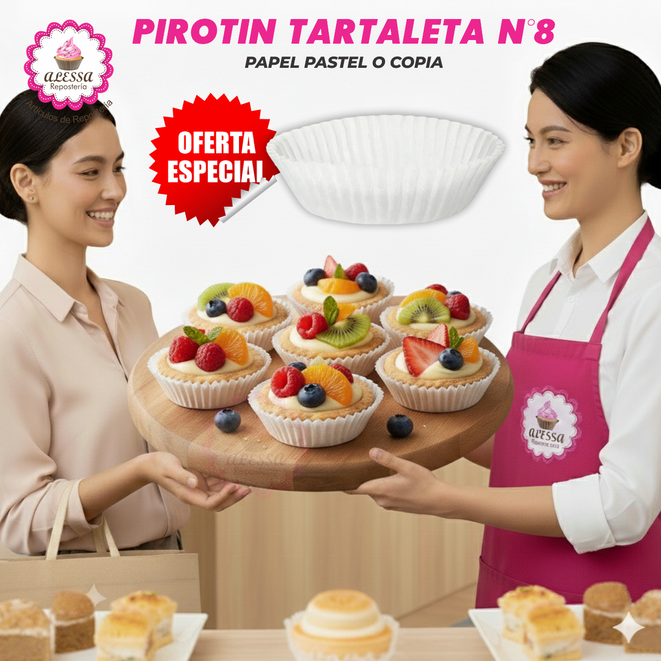 PIROTIN PARA TARTALETA N°8 BLANCO PARA REPOSTERIA - 500 UNIDADES - 3