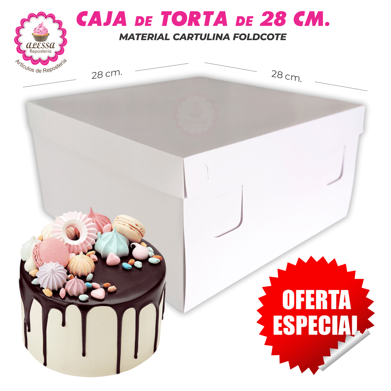 100 CAJAS DE TORTA DE 28 CM. PARA REPOSTERÍA - 3