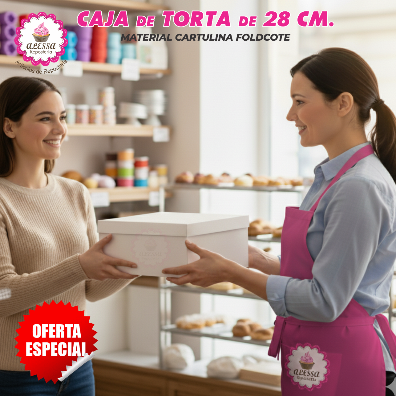 50 CAJAS DE TORTA DE 28 CM. PARA REPOSTERIA - 1