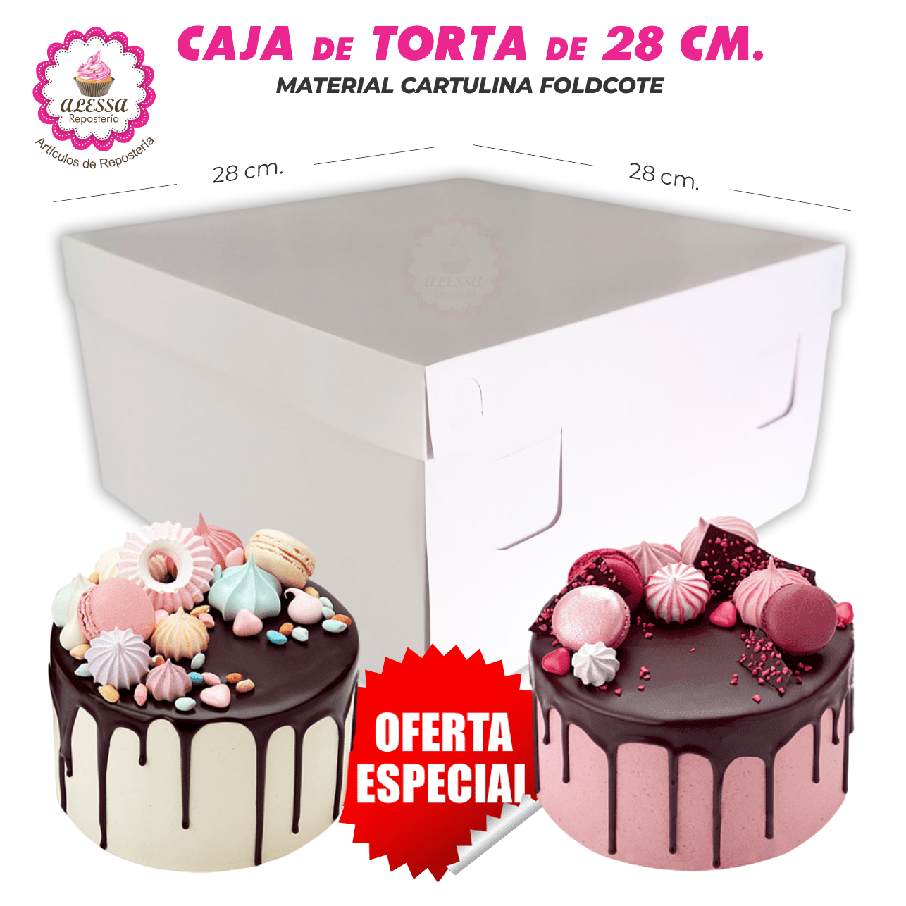 50 CAJAS DE TORTA DE 28 CM. PARA REPOSTERIA - 2