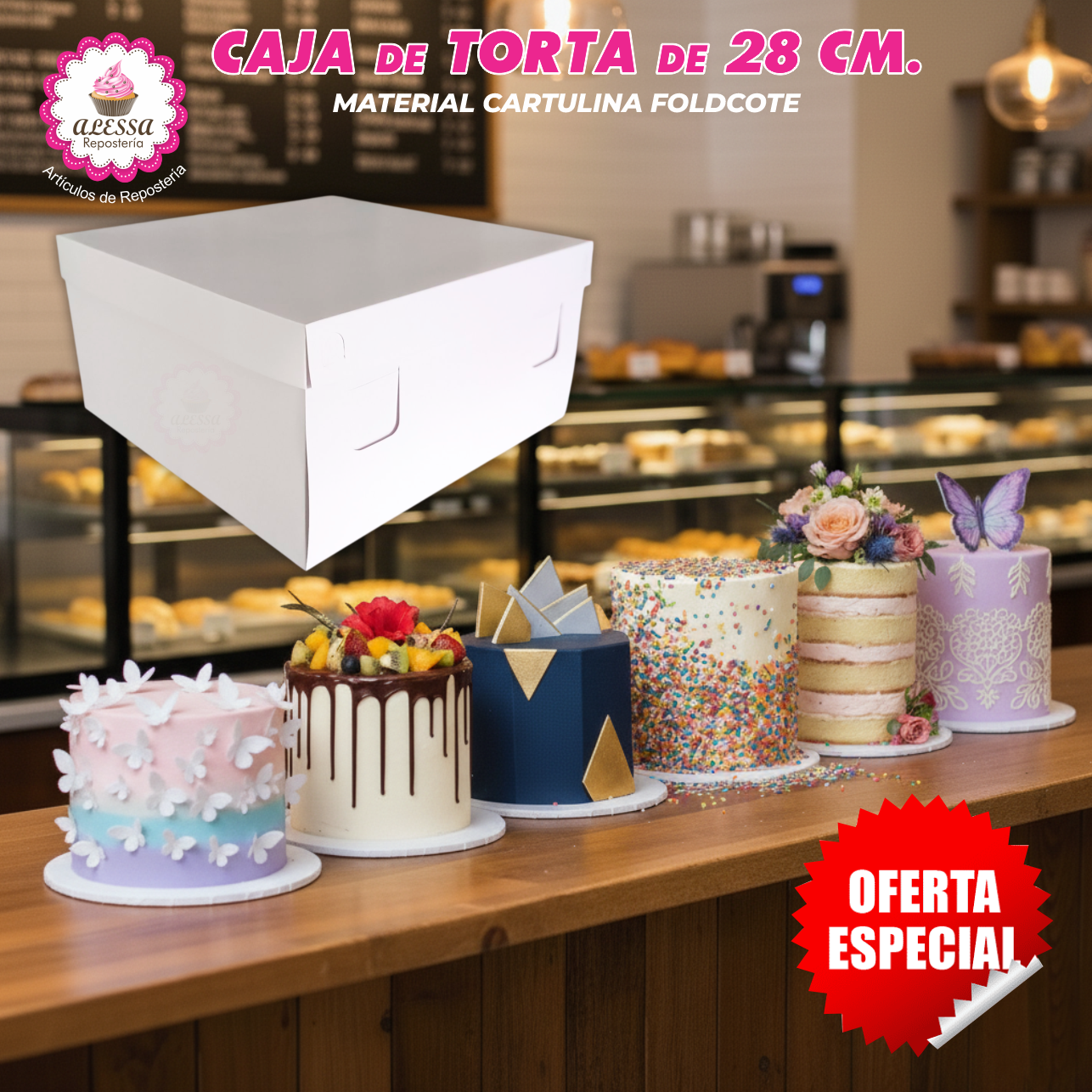 50 CAJAS DE TORTA DE 28 CM. PARA REPOSTERIA - 3