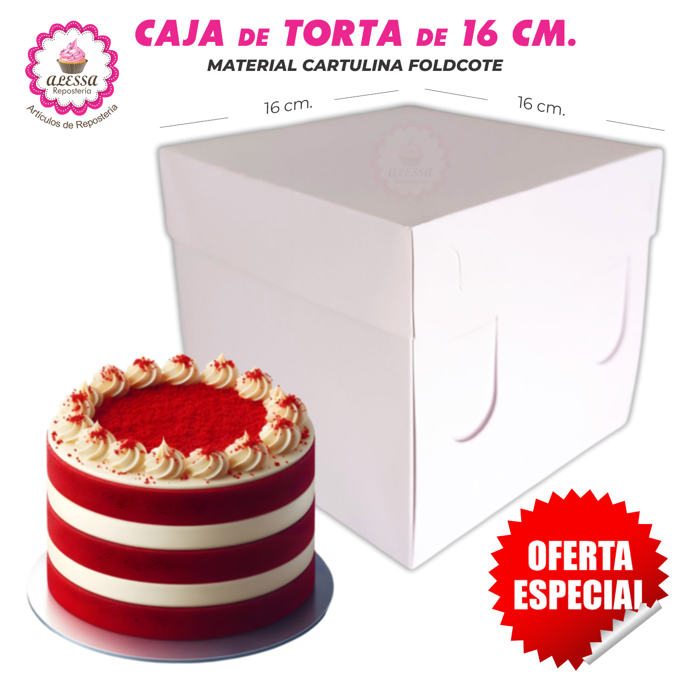 100 CAJAS DE TORTA DE 16 CM. PARA REPOSTERÍA - 4