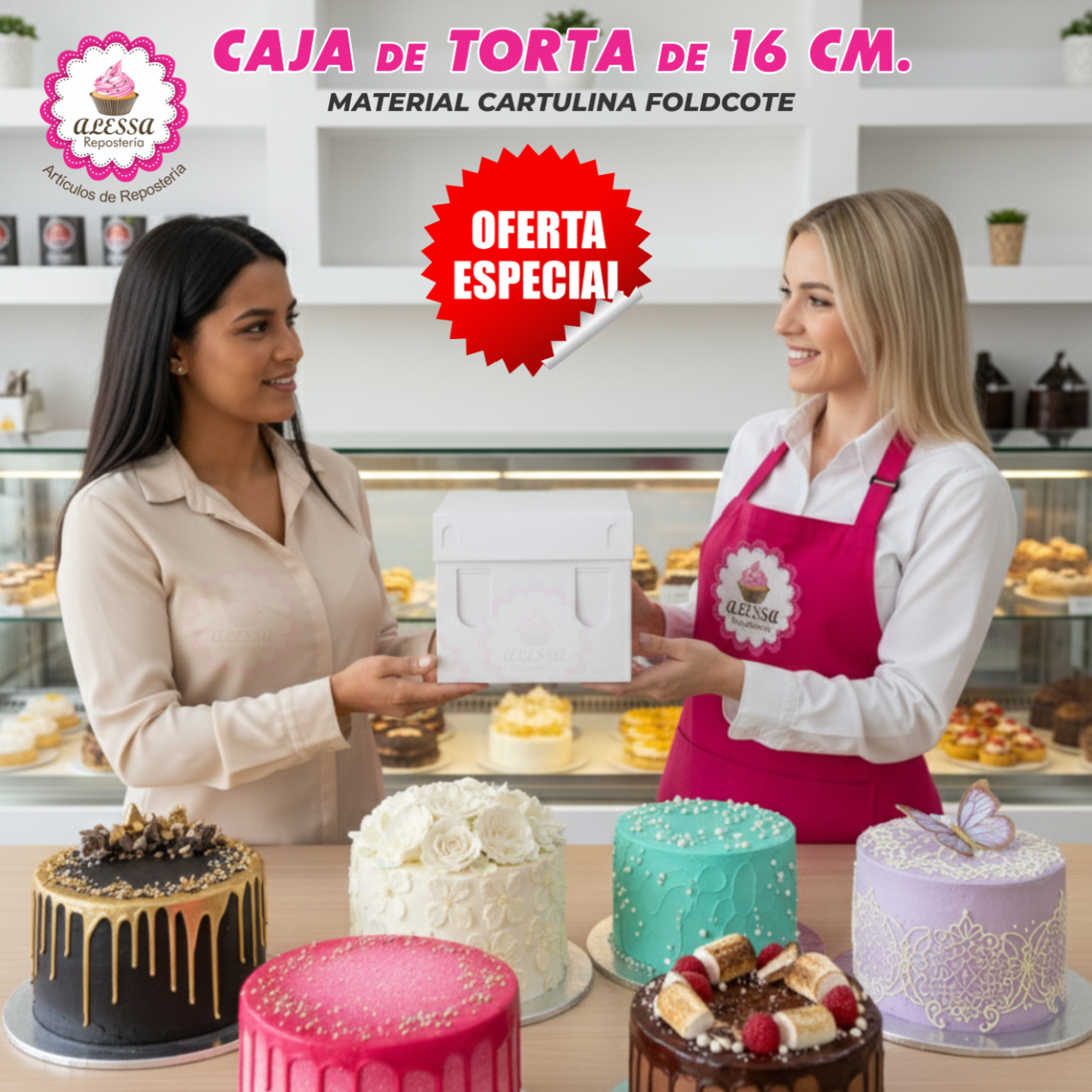 50 CAJAS DE TORTA DE 16 CM. PARA REPOSTERÍA - 5
