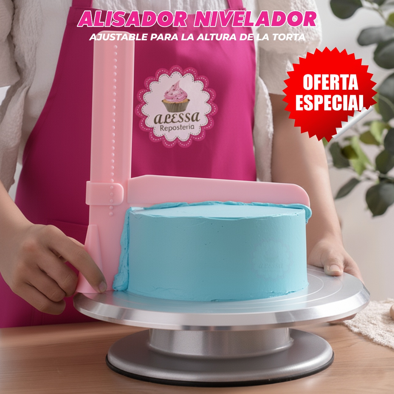 ALISADOR NIVELADOR AJUSTABLE EN L PARA TORTA REPOSTERÍA - 6