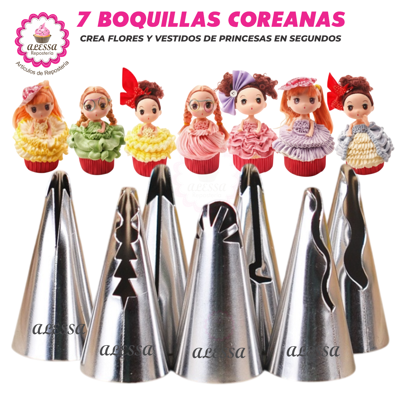 SET PREMIUM DE 7 BOQUILLAS COREANAS PARA REPOSTERÍA - 2