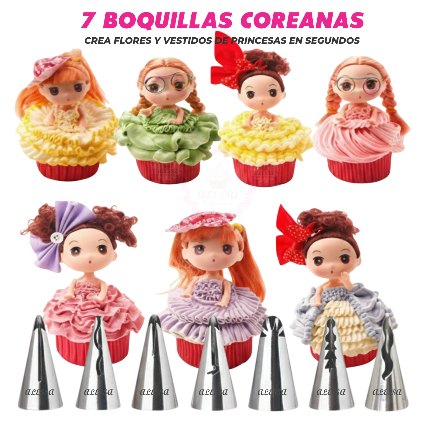 SET PREMIUM DE 7 BOQUILLAS COREANAS PARA REPOSTERÍA - 5