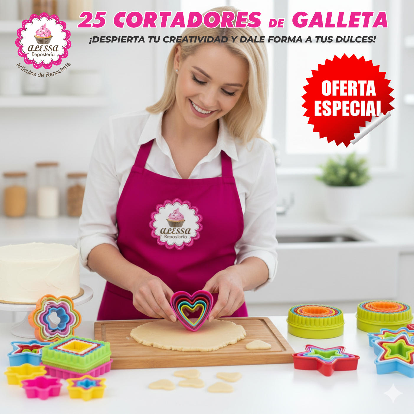 SET DE 25 CORTADORES DE GALLETA O FONDANT CON 5 FORMAS PARA REPOSTERIA - 2