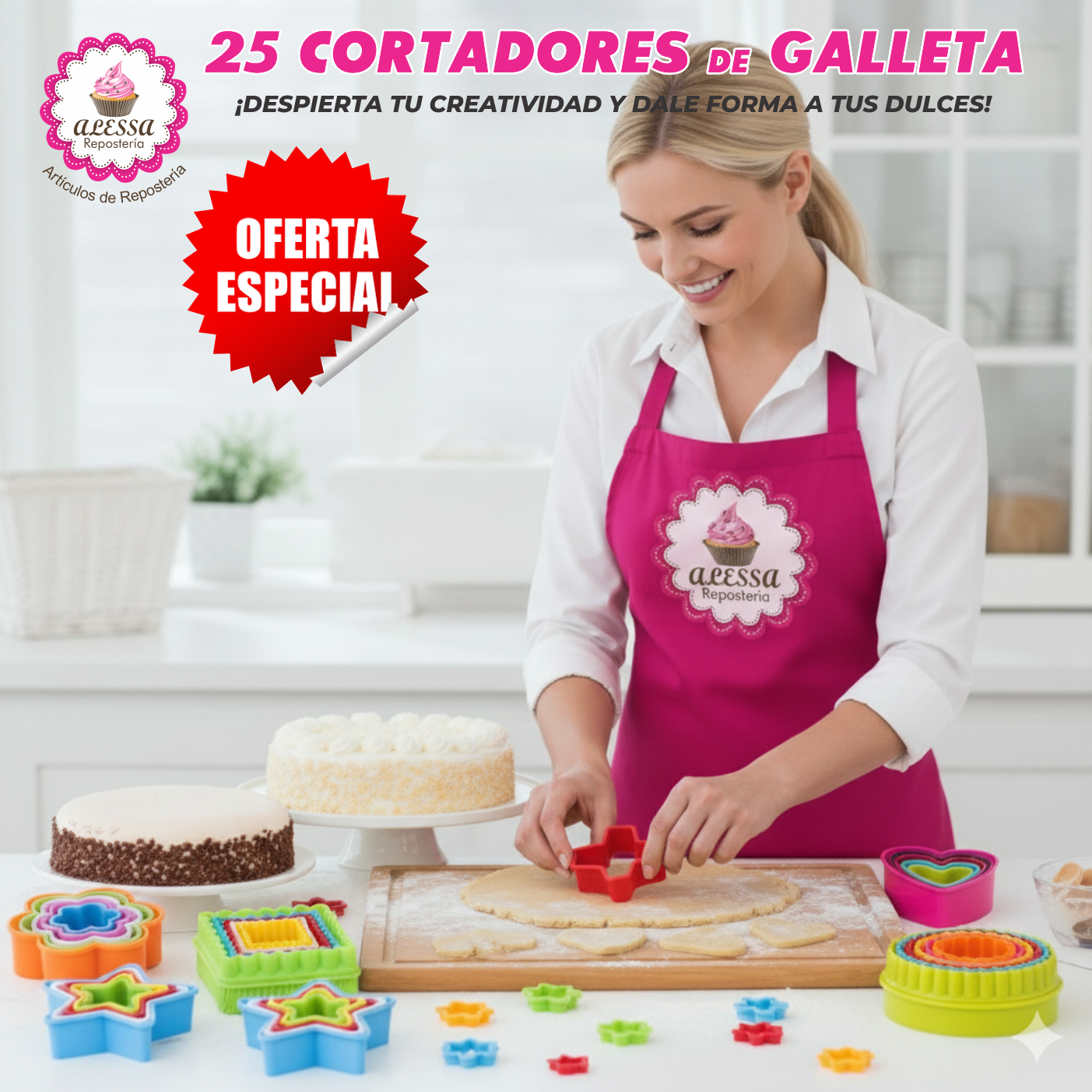 SET DE 25 CORTADORES DE GALLETA O FONDANT CON 5 FORMAS PARA REPOSTERIA - 4
