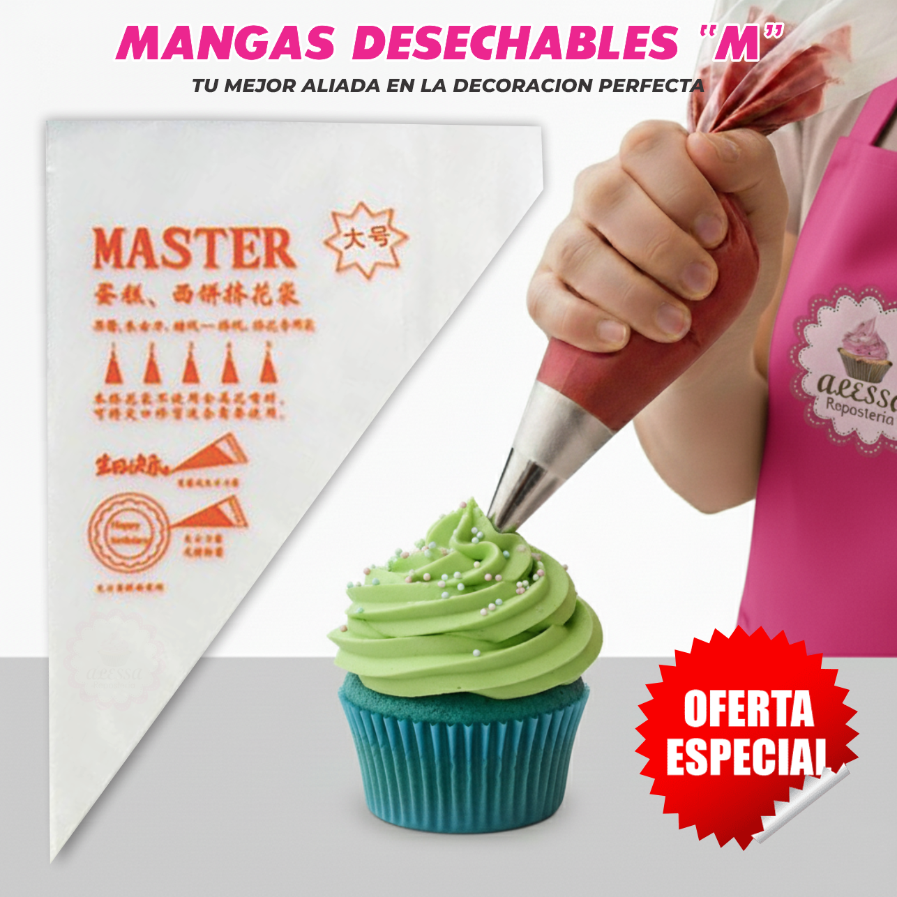 200 MANGAS DESECHABLES PASTELERAS PARA REPOSTERIA TAMAÑO M - 1