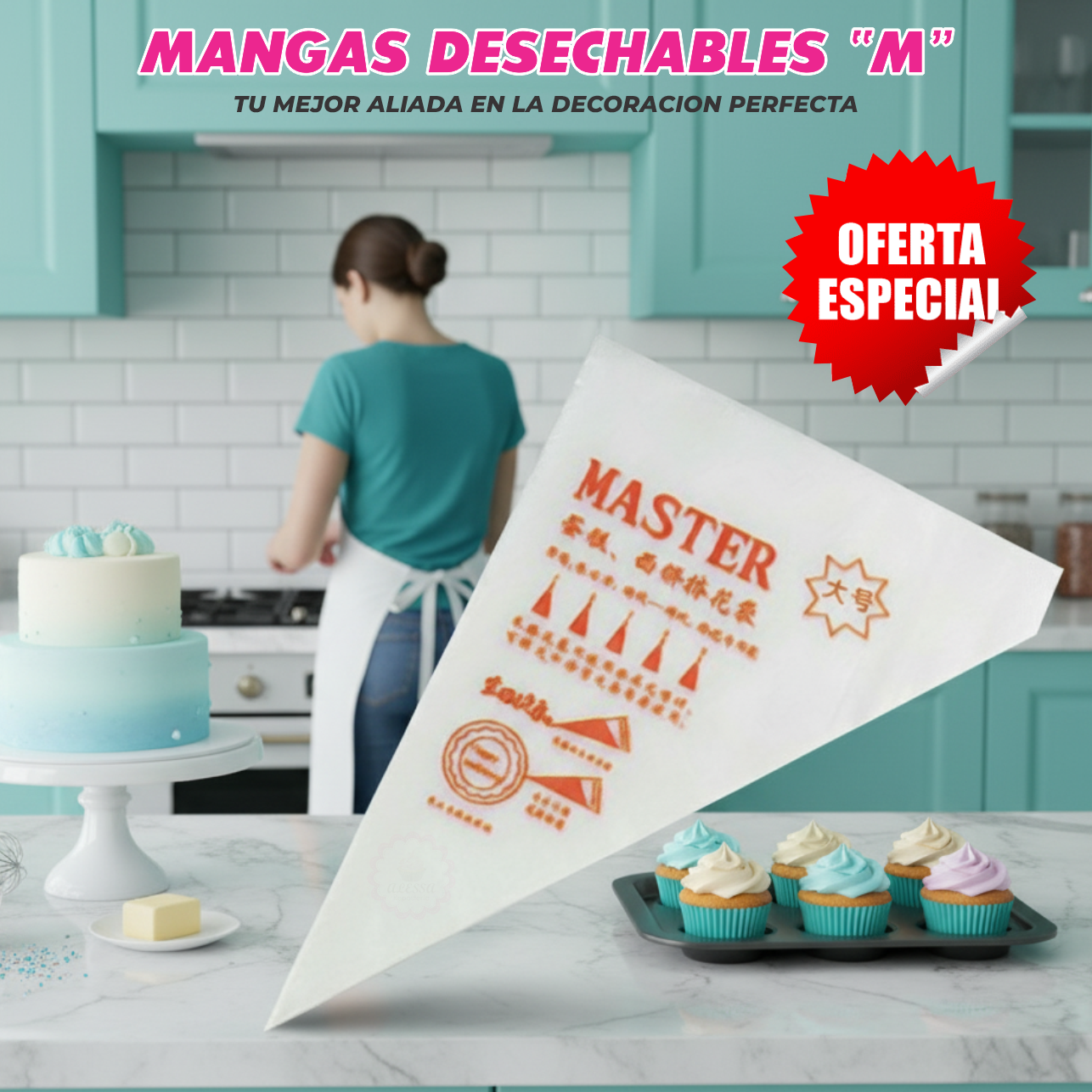 200 MANGAS DESECHABLES PASTELERAS PARA REPOSTERIA TAMAÑO M - 3