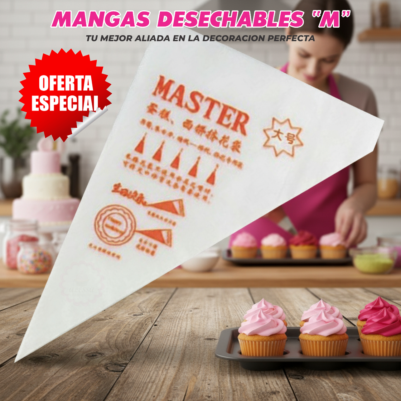200 MANGAS DESECHABLES PASTELERAS PARA REPOSTERIA TAMAÑO M - 4