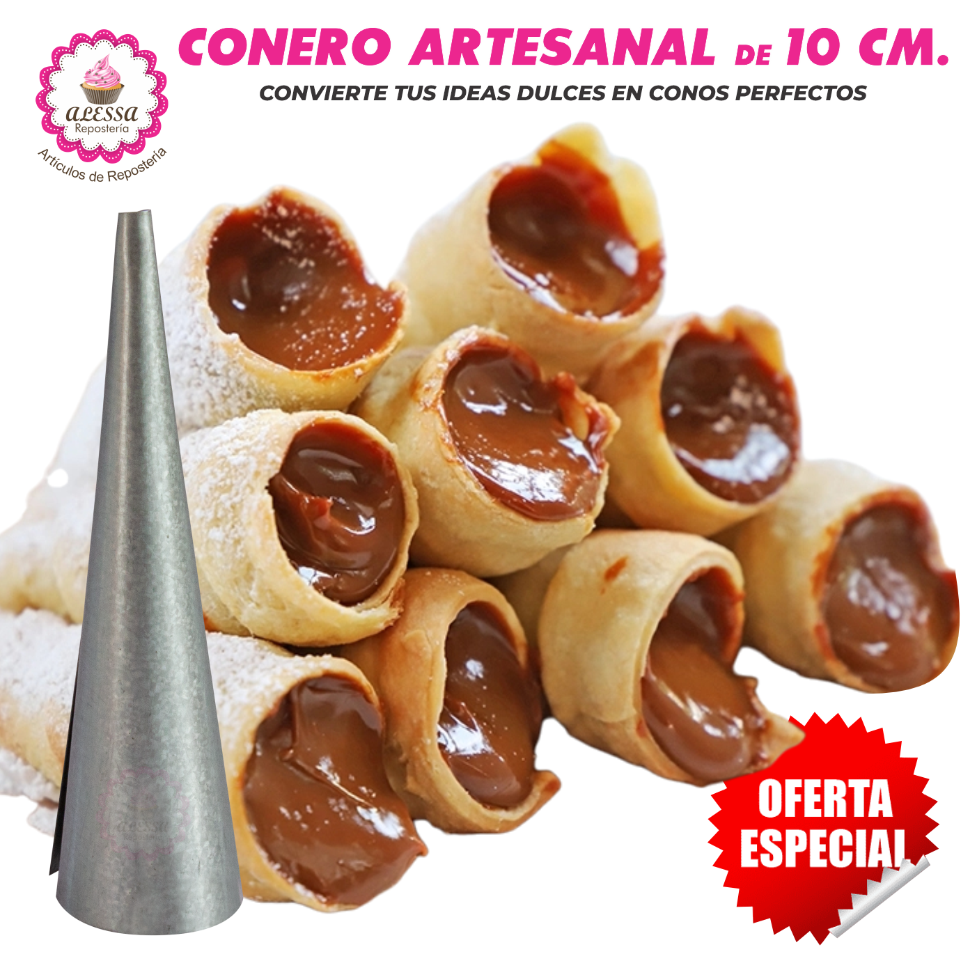 CONERO ARTESANAL DE 10 CM. PARA REPOSTERIA 100 UNIDADES - 2