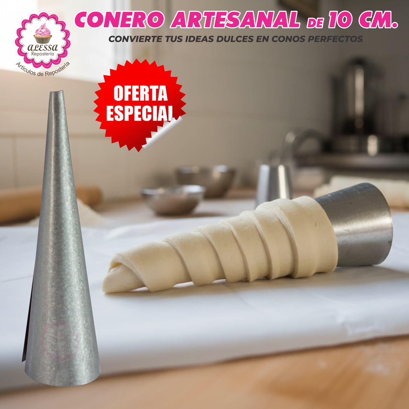 CONERO ARTESANAL DE 10 CM. PARA REPOSTERIA 100 UNIDADES - 3
