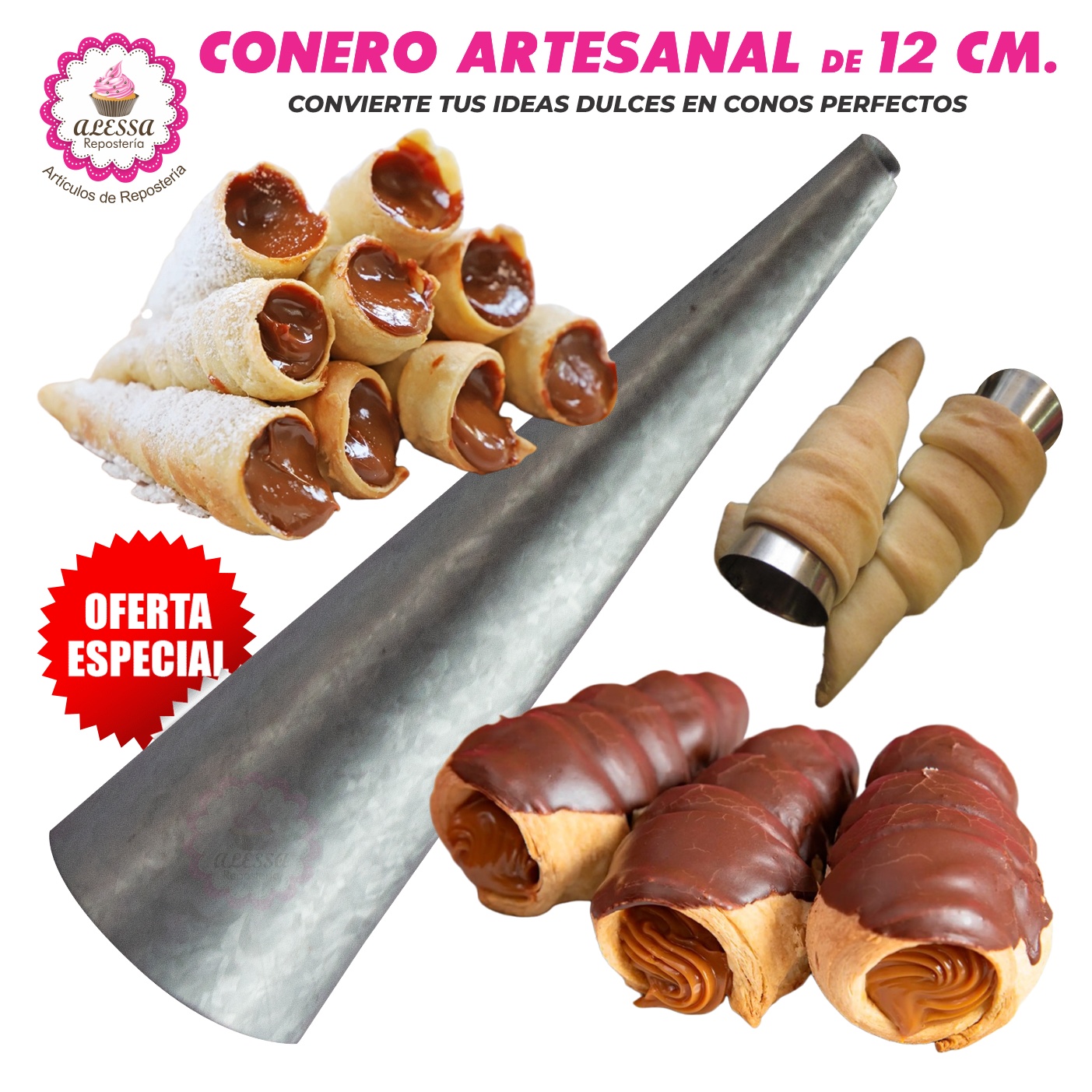 CONERO ARTESANAL DE 12 CM. PARA REPOSTERIA 100 UNIDADES - 1