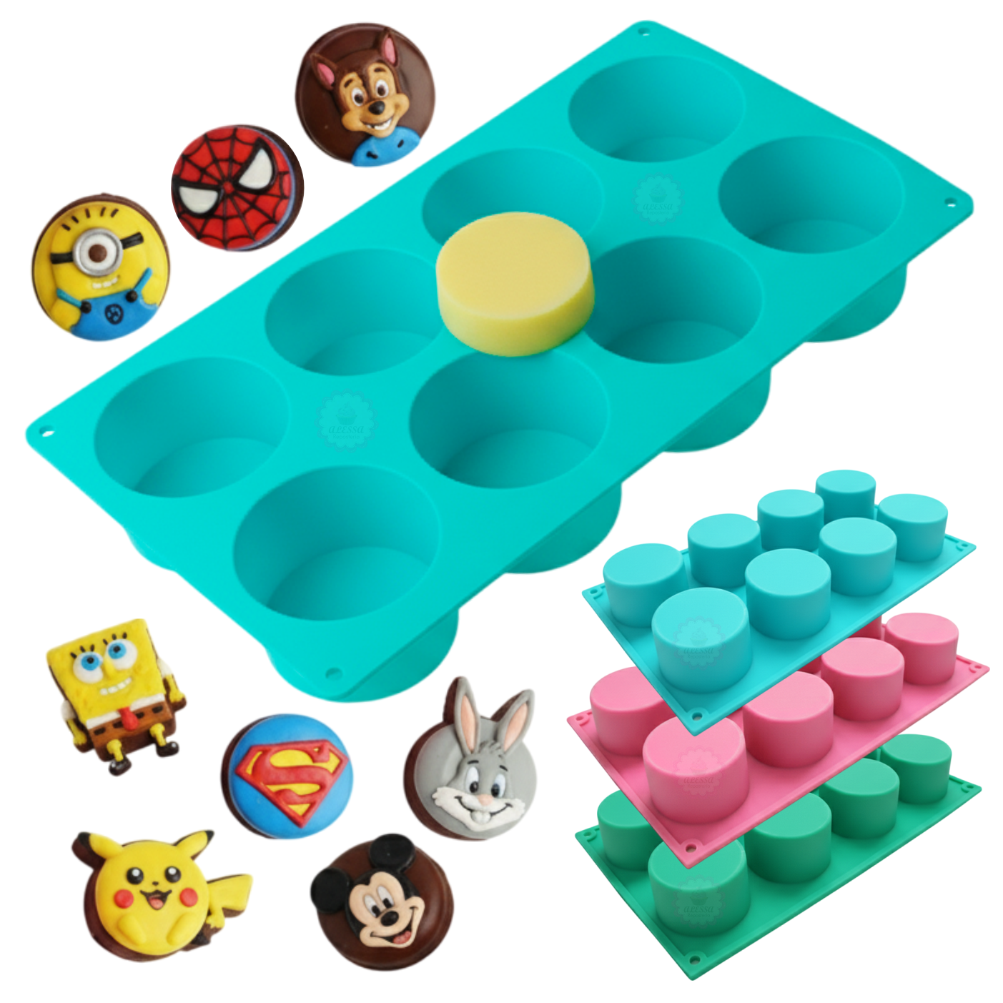 MOLDE DE SILICONA CHOCO OREO DE 8 CAVIDADES PARA REPOSTERIA - 1