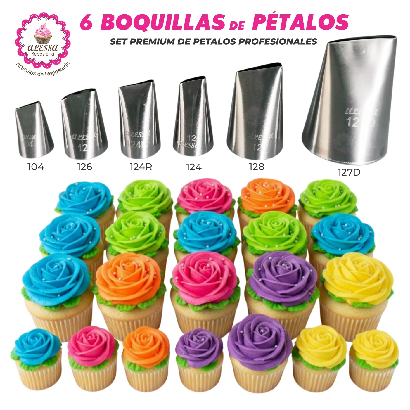 SET PREMIUM DE 6 BOQUILLAS PROFESIONALES PARA PETALOS EN REPOSTERIA - 2