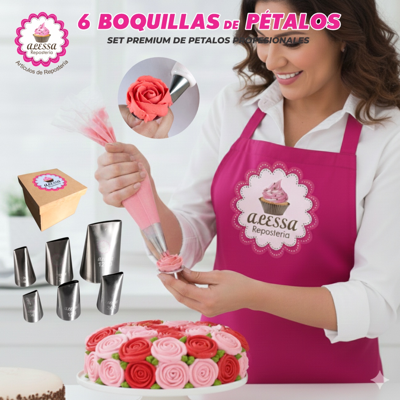 SET PREMIUM DE 6 BOQUILLAS PROFESIONALES PARA PETALOS EN REPOSTERIA - 4