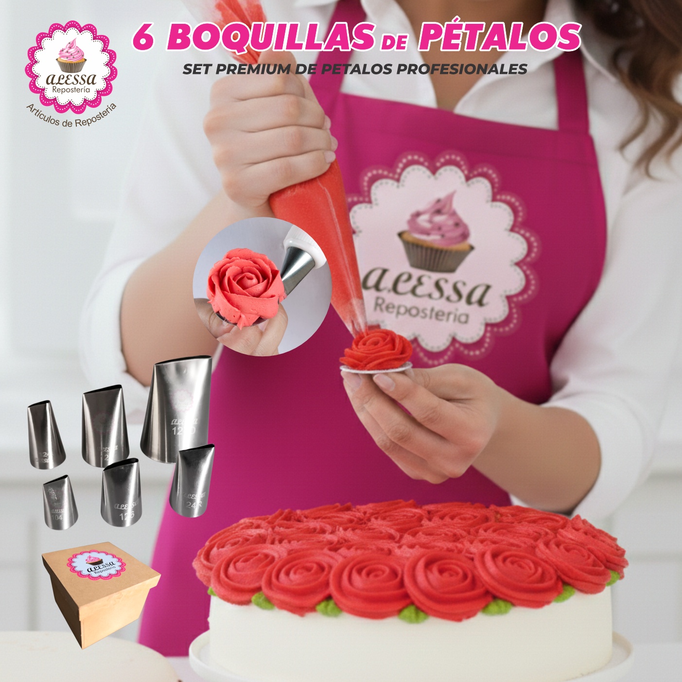 SET PREMIUM DE 6 BOQUILLAS PROFESIONALES PARA PETALOS EN REPOSTERIA - 5