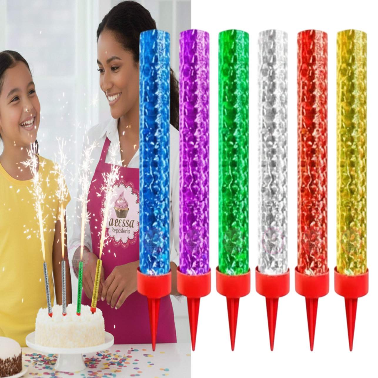 VELAS VOLCAN PARA CUMPLEAÑOS PACK DE 12 UNIDADES - 1