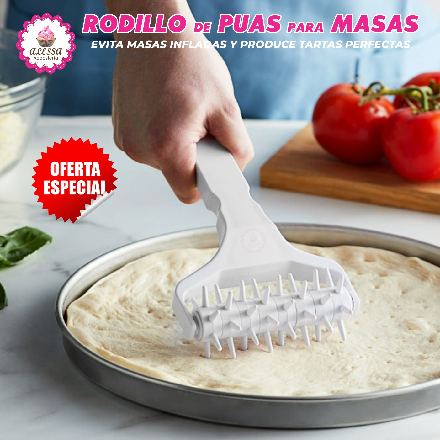 RODILLO DE PUAS PARA MASAS PARA REPOSTERIA - 2