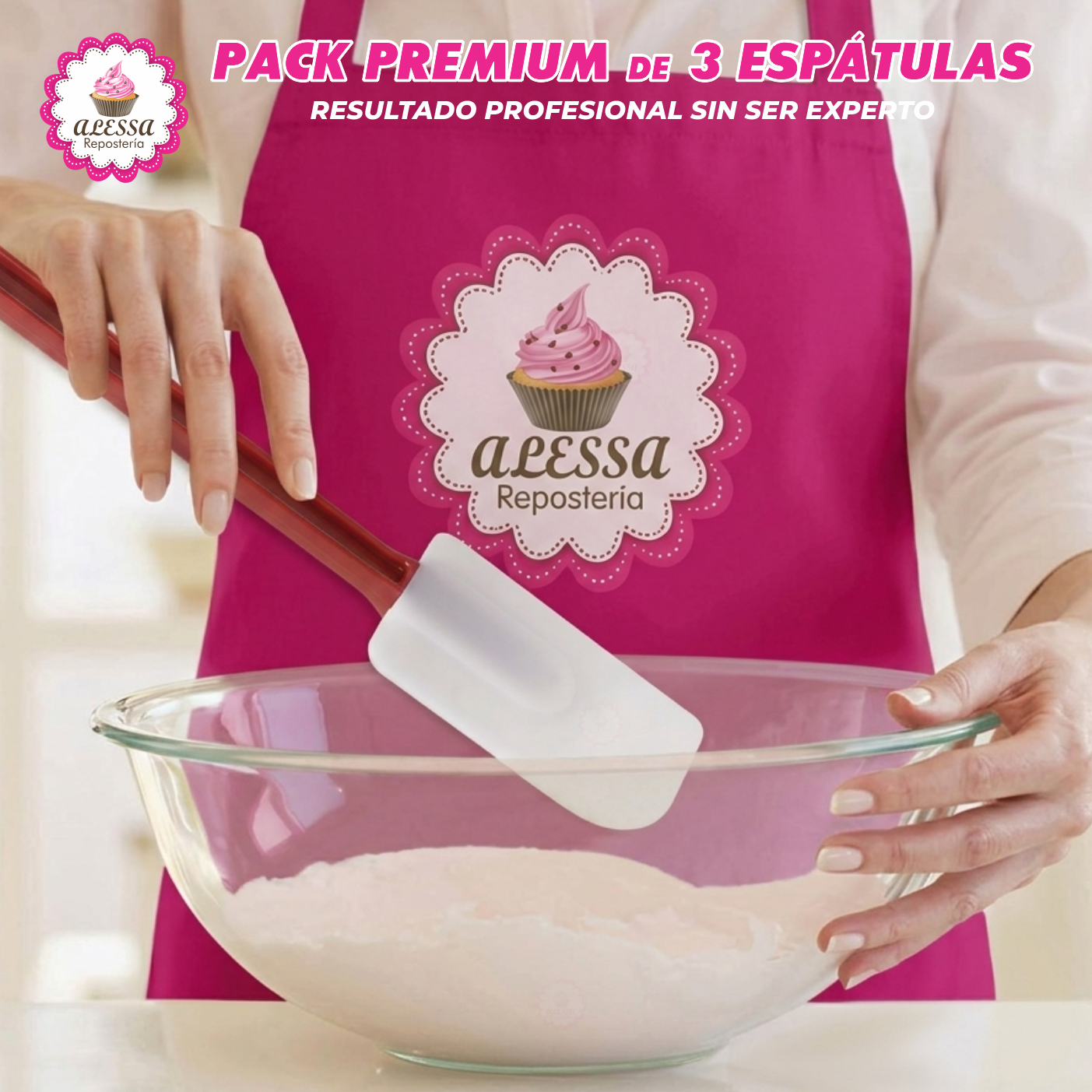 PACK PREMIUM DE 3 ESPATULAS DE SILICONA PARA REPOSTERIA - 7