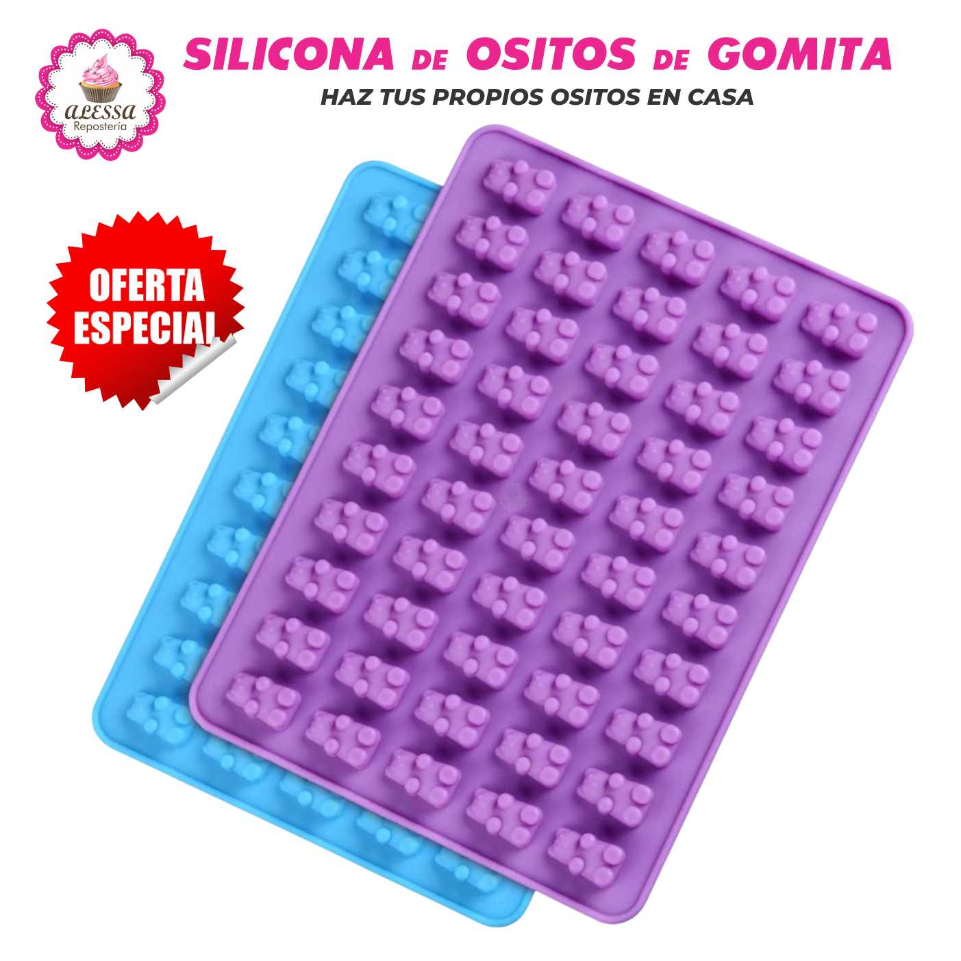 MOLDE DE SILICONA DE OSITOS DE GOMITA PARA REPOSTERIA - 2