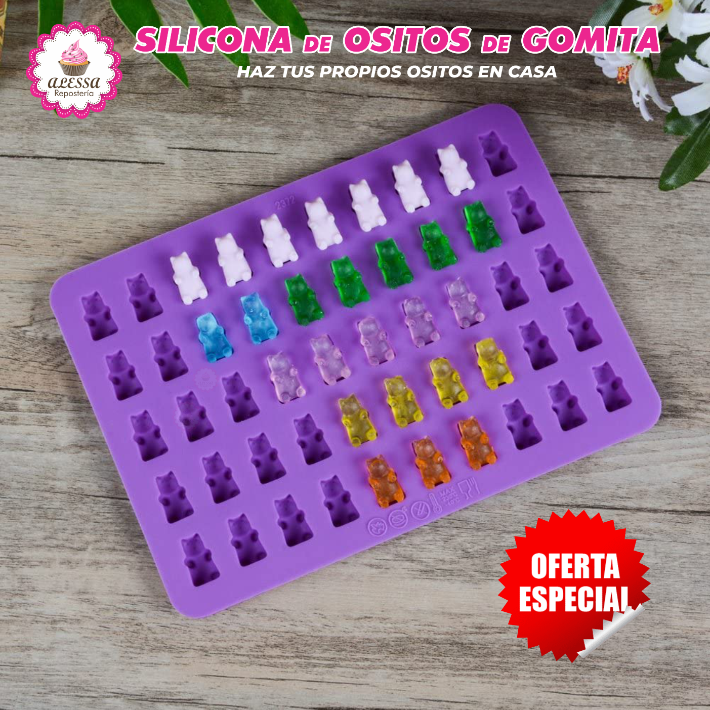 MOLDE DE SILICONA DE OSITOS DE GOMITA PARA REPOSTERIA - 4