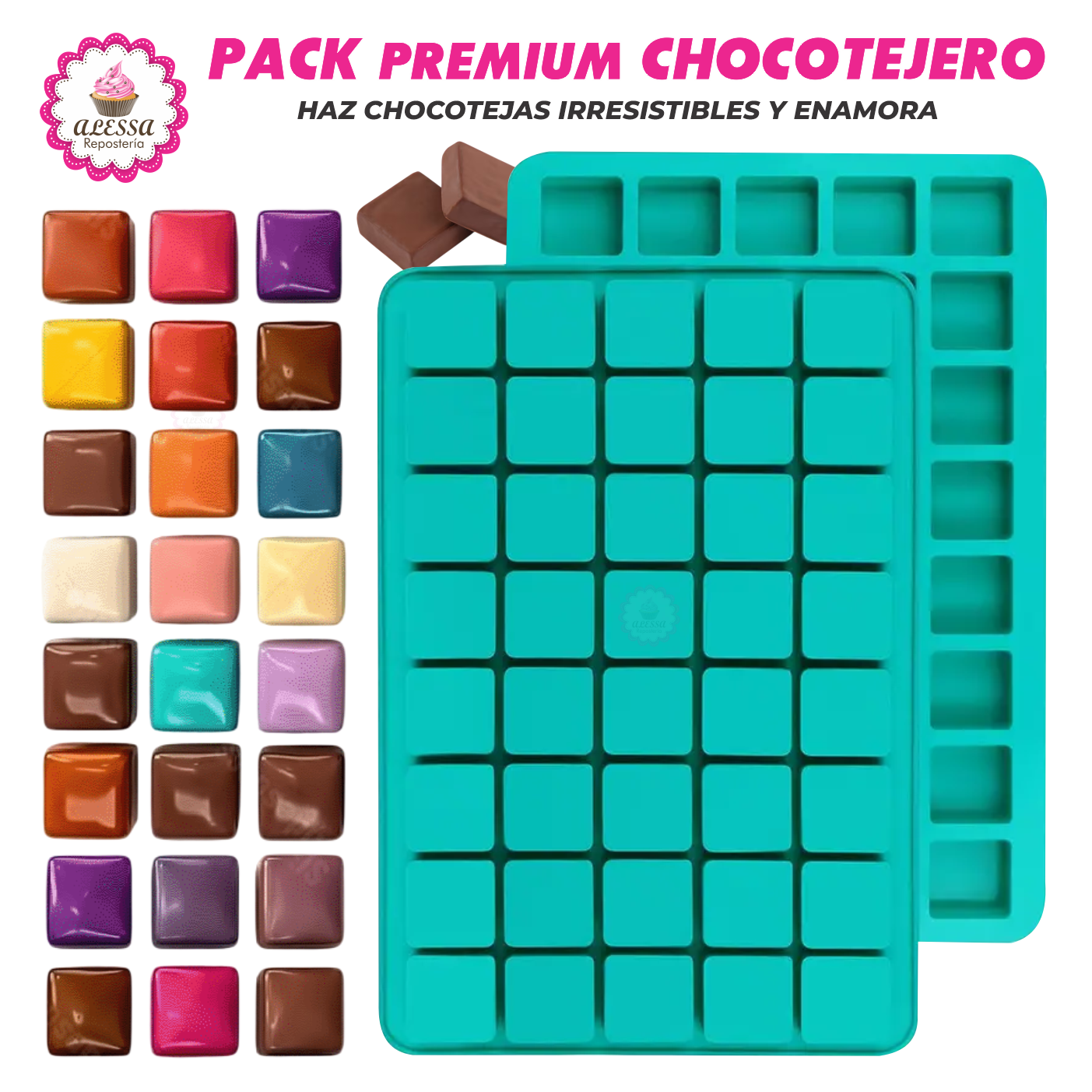 PACK PREMIUM CHOCOTEJERO DE 2 MOLDES DE SILICONA PARA REPOSTERIA - 4