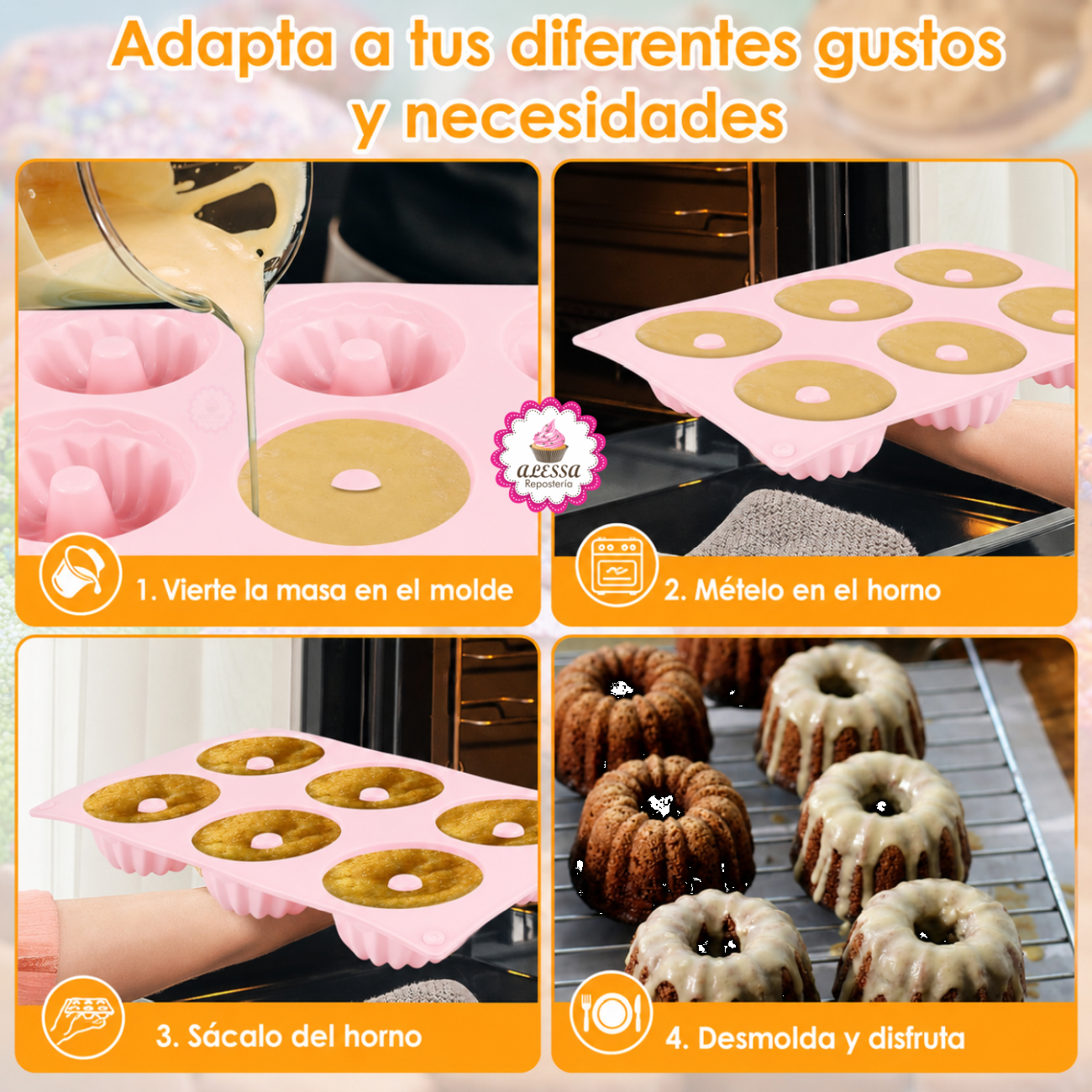 MOLDE DE SILICONA DE 6 CHOCOFLANES PARA REPOSTERIA - 3