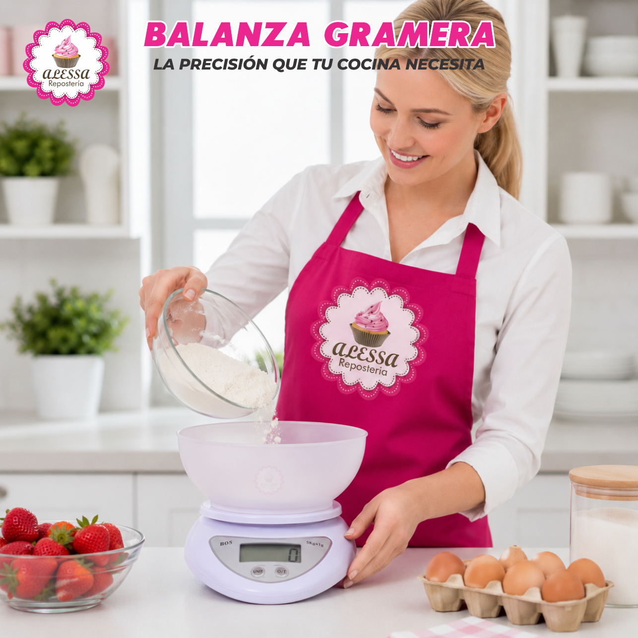 BALANZA GRAMERA PREMIUM DIGITAL CON PLATO PARA COCINA REPOSTERÍA DE ALTA PRECISIÓN - 4