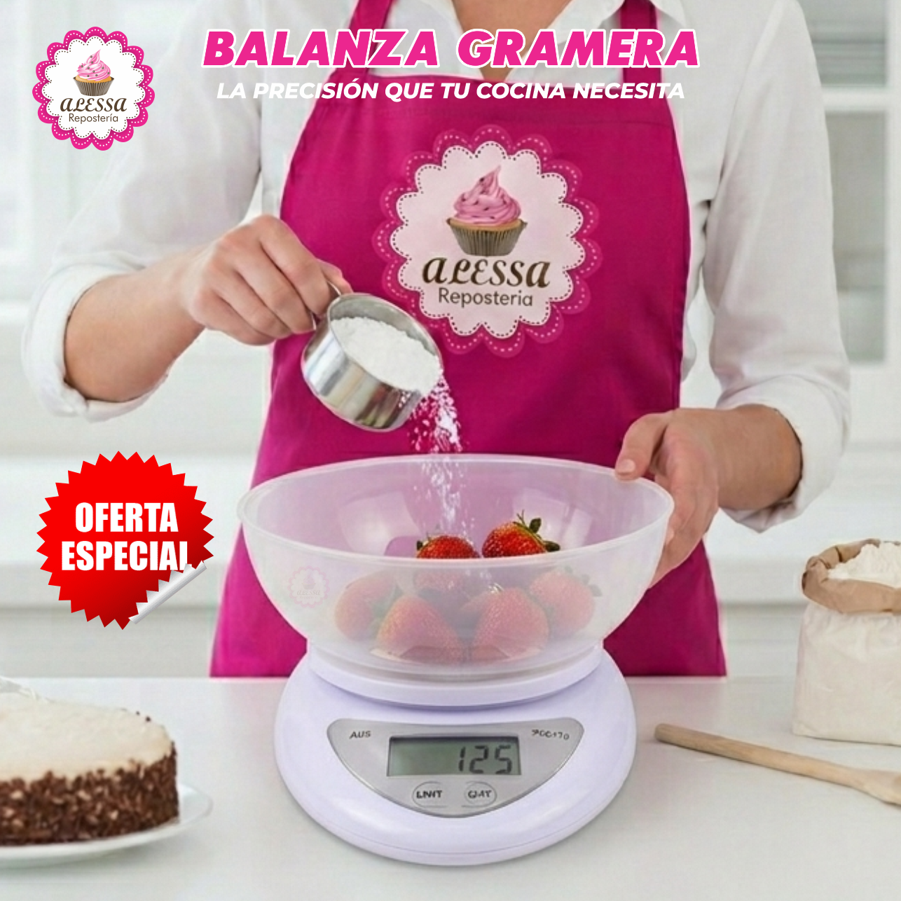 BALANZA GRAMERA PREMIUM DIGITAL CON PLATO PARA COCINA REPOSTERÍA DE ALTA PRECISIÓN - 6