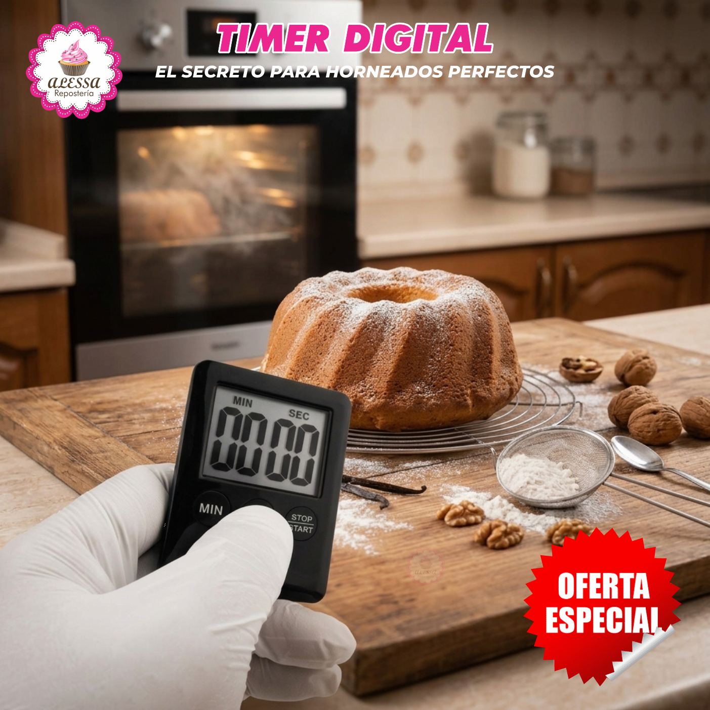 TIMER TEMPORIZADOR DIGITAL PARA COCINA REPOSTERIA CON SOPORTE MAGNETICO - 2