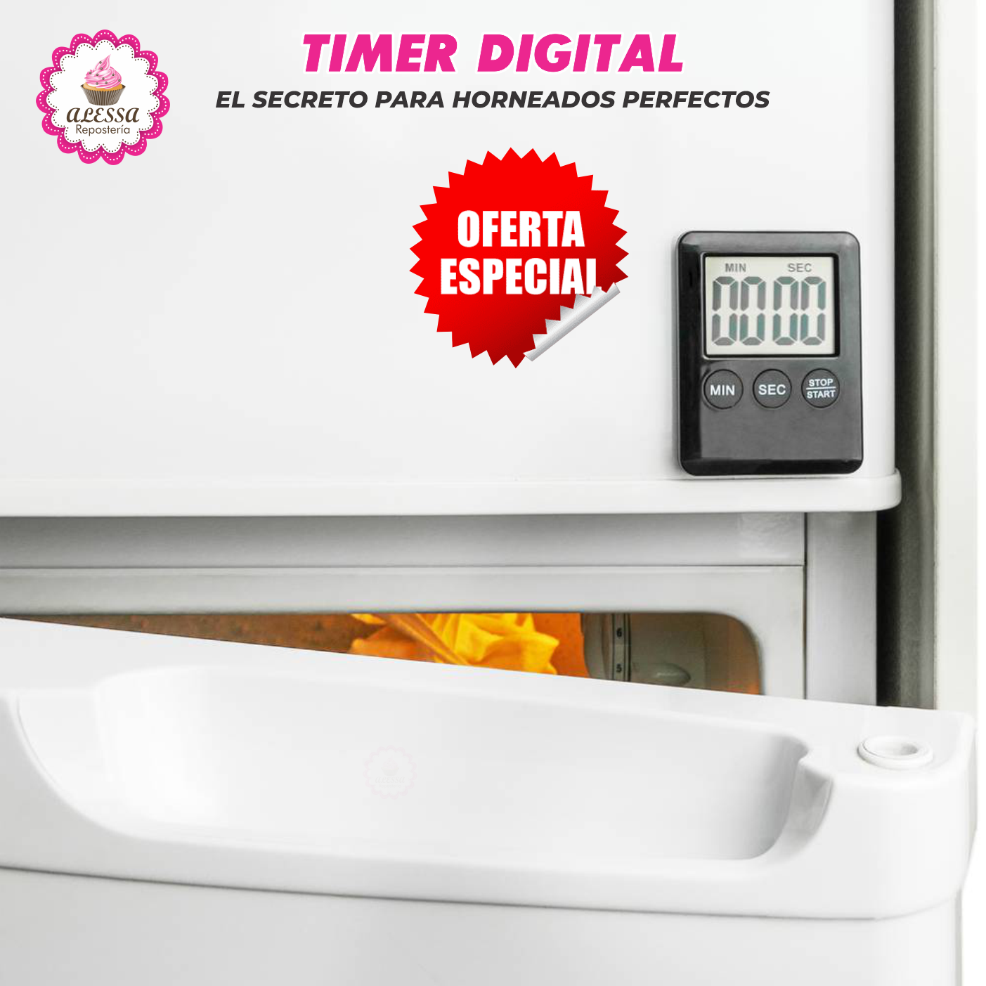 TIMER TEMPORIZADOR DIGITAL PARA COCINA REPOSTERIA CON SOPORTE MAGNETICO - 4